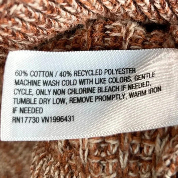 2/$30 Marled Sweater Size Large Cotton Oversized Orange Knit Woven - Picture 7 of 7